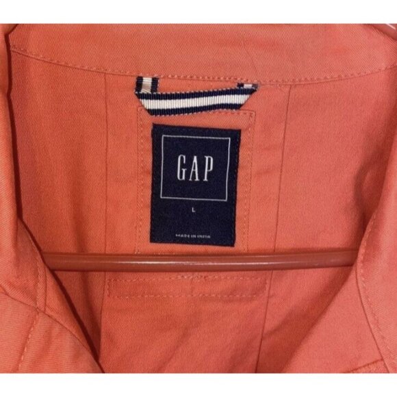 Gap Jacket Womens Large Long Sleeve Button Up Denim Ladies New Color Salmon Pink - Picture 6 of 10